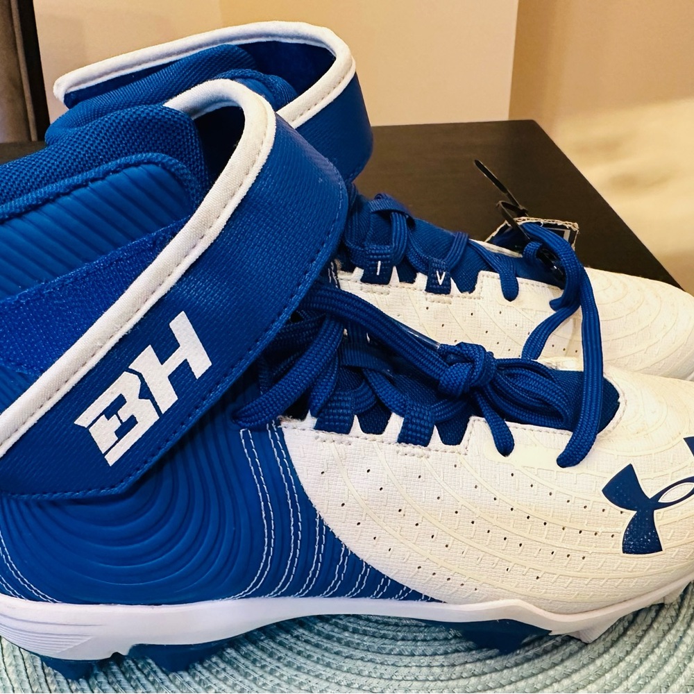 Under Armour Blue and White High-Top Sneakers